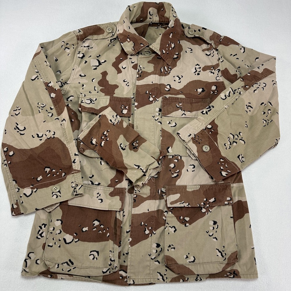 Vintage US Army Coat Mens Medium Desert Chocolate Chip Camo Combat Jacket BDU